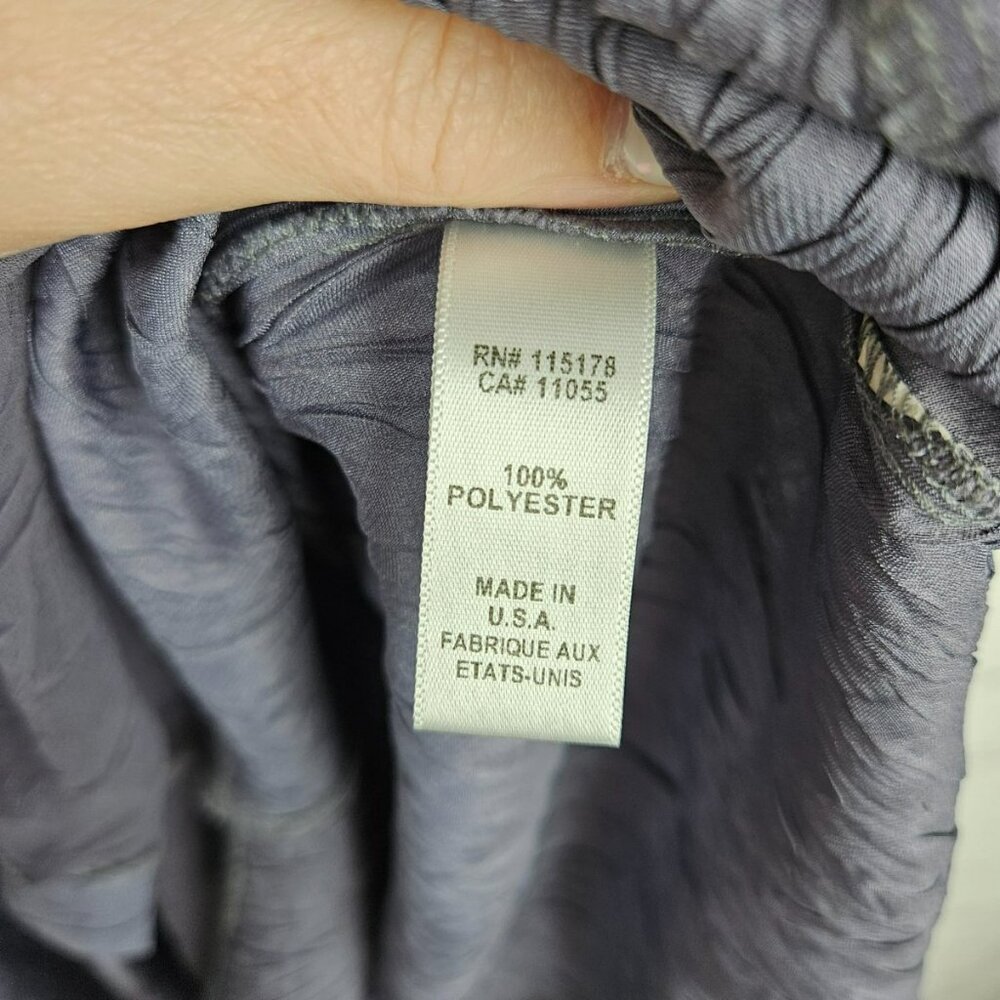 Komarov XL Beaded V-Neck Fairy Crinkle Dress Purple Satin Handkerchief Midi - Picture 4 of 13